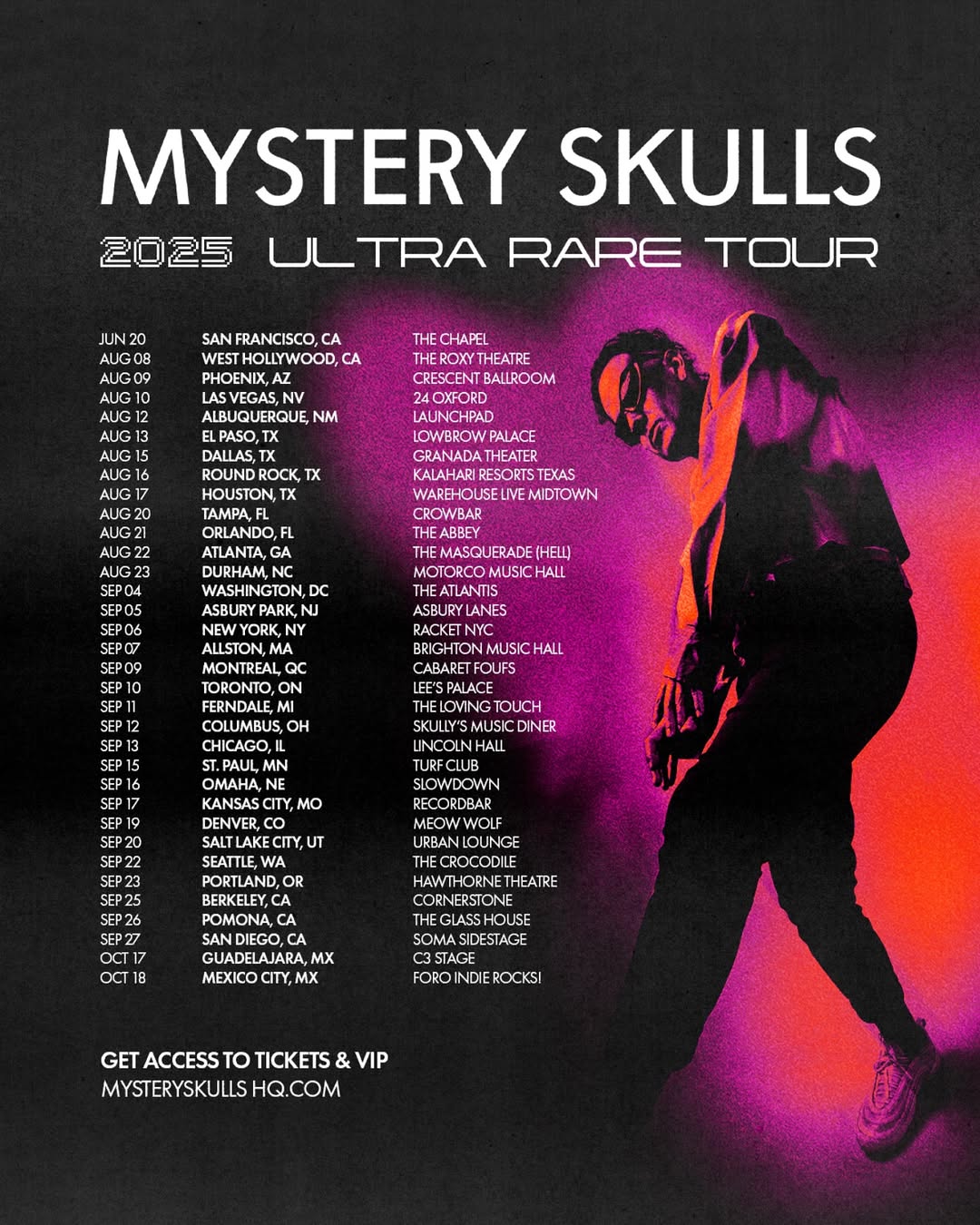 Mystery Skulls Ultra Rare Tour Poster 2025